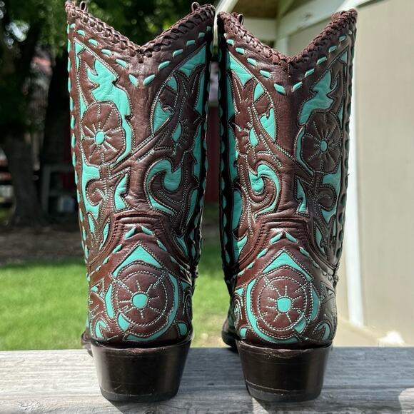 BOOT STAR x OLD GRINGO Calfskin Turquoise Jude Boot Size 7.5 - Picture 7 of 10